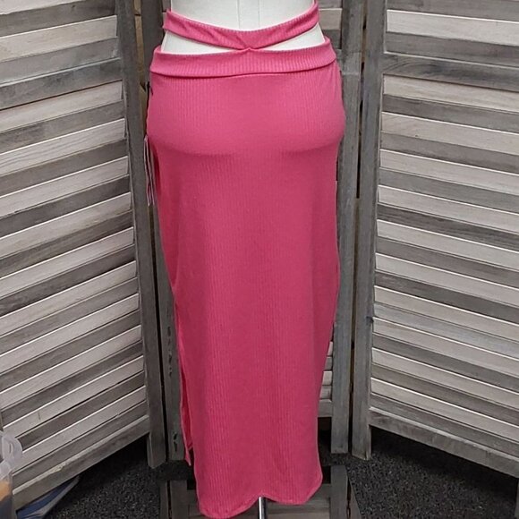 Women's Cross Waist Rib-Knit Midi Skirt | Future Collective | Small - Picture 4 of 12